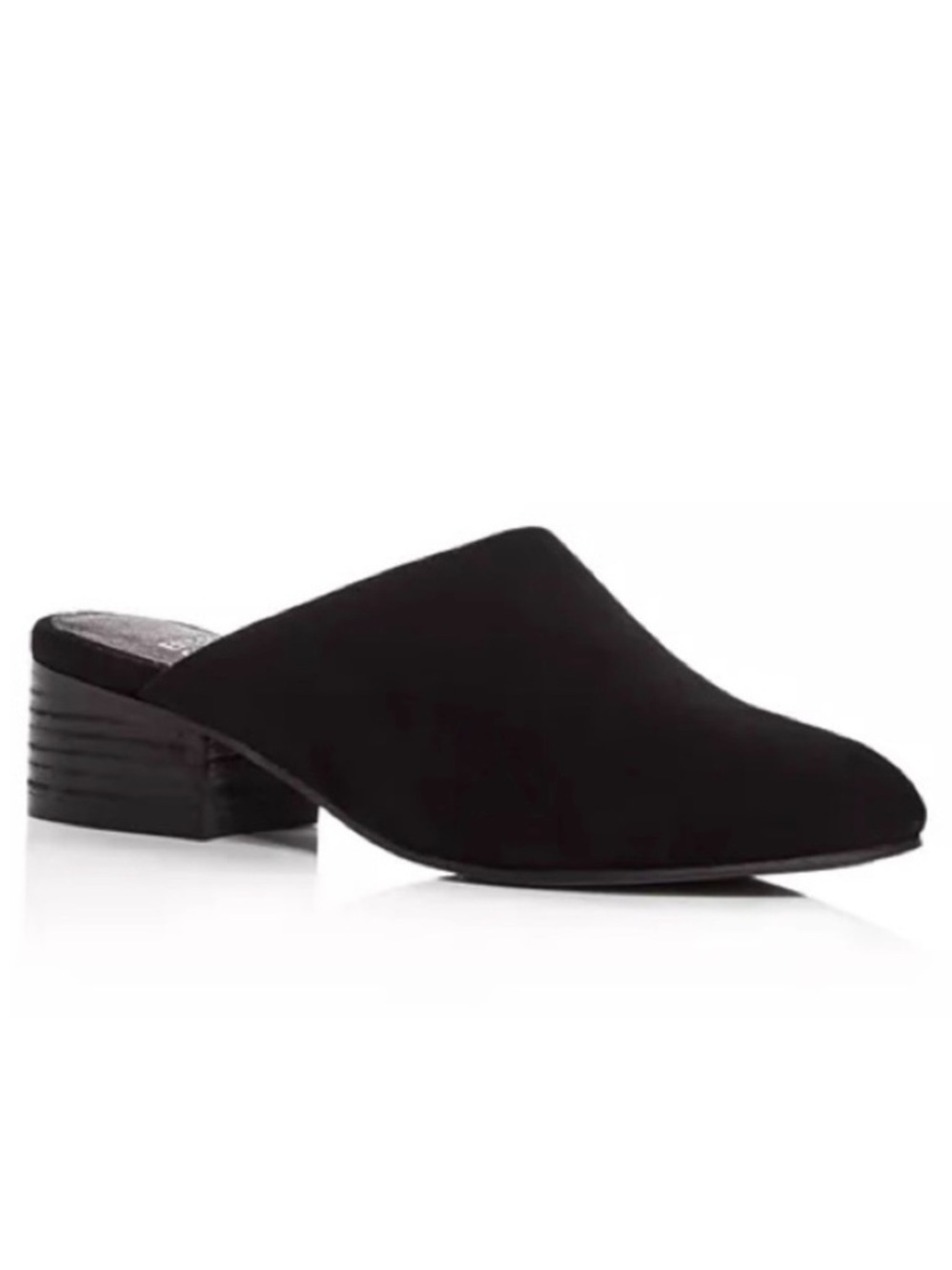 Eileen Fisher Sylvia Suede Block Heel Slip On Mules in Black Size 9